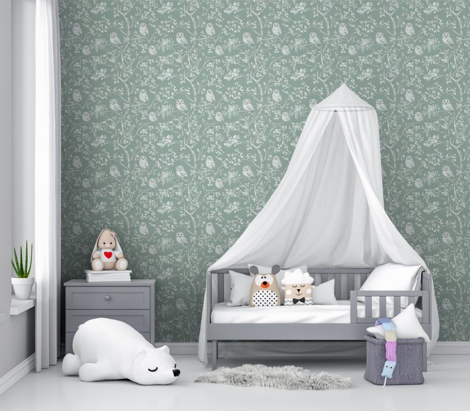 Bild von Vintage owls Sage Green - 1027401-01